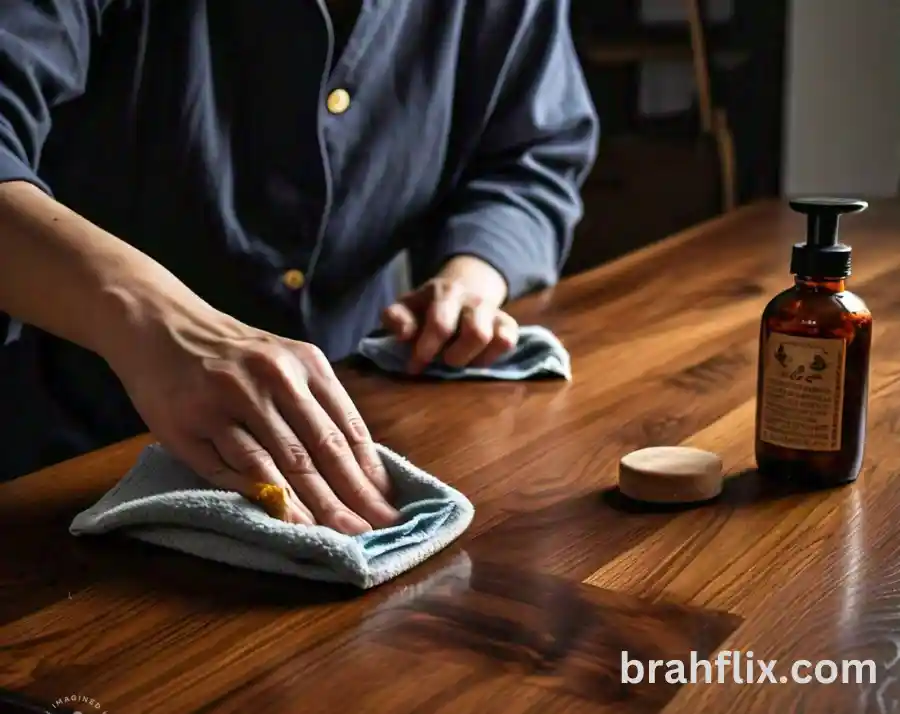 How to Clean a Wooden Table with Stains