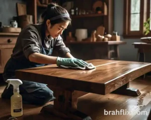 How to Clean a Wooden Table with Stains