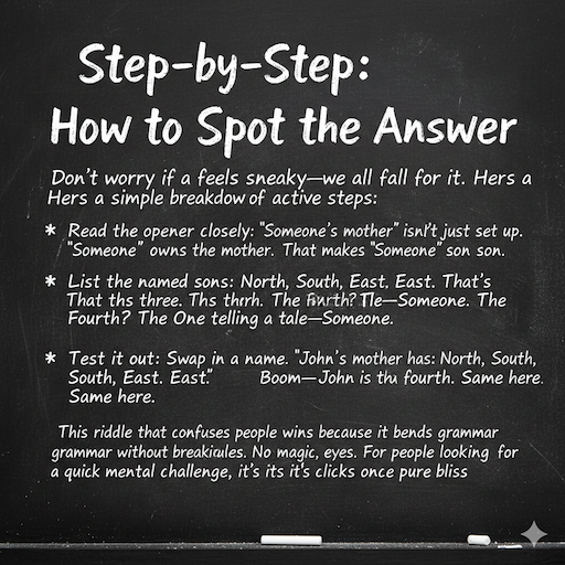 Someone's Mother Has Four Sons North South and East: Breaking Down the Trick