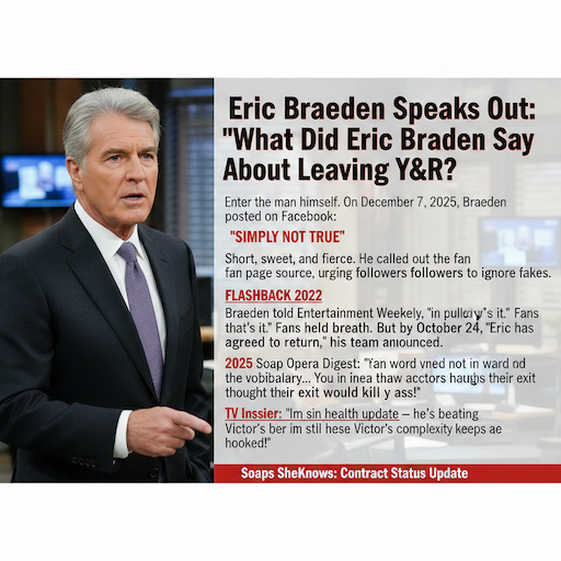 Eric Braeden Speaks Out: "What Did Eric Braeden Say About Leaving Y&R?"