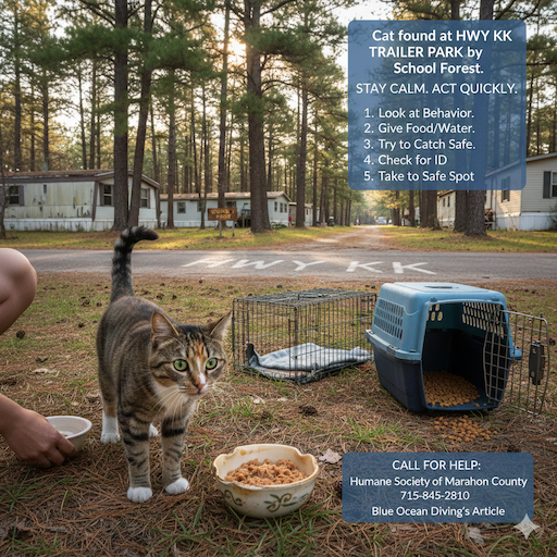 Cat found at hwy kk trailer park by school forest