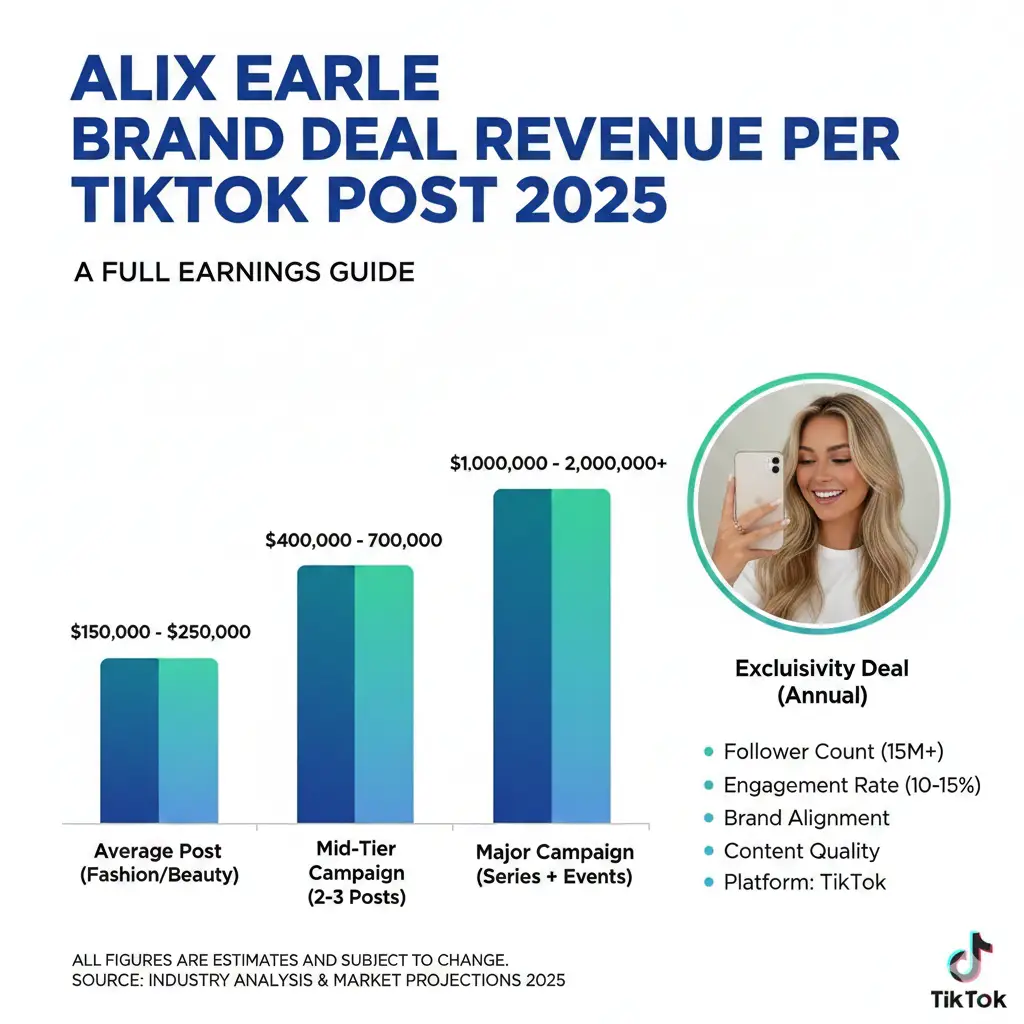 Alix Earle Brand Deal Revenue Per TikTok Post 2025: A Full Earnings Guide
