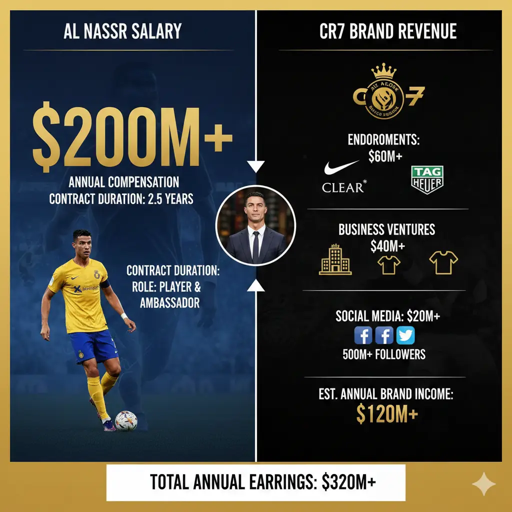 Cristiano Ronaldo Al Nassr Salary and CR7 Brand Revenue Breakdown