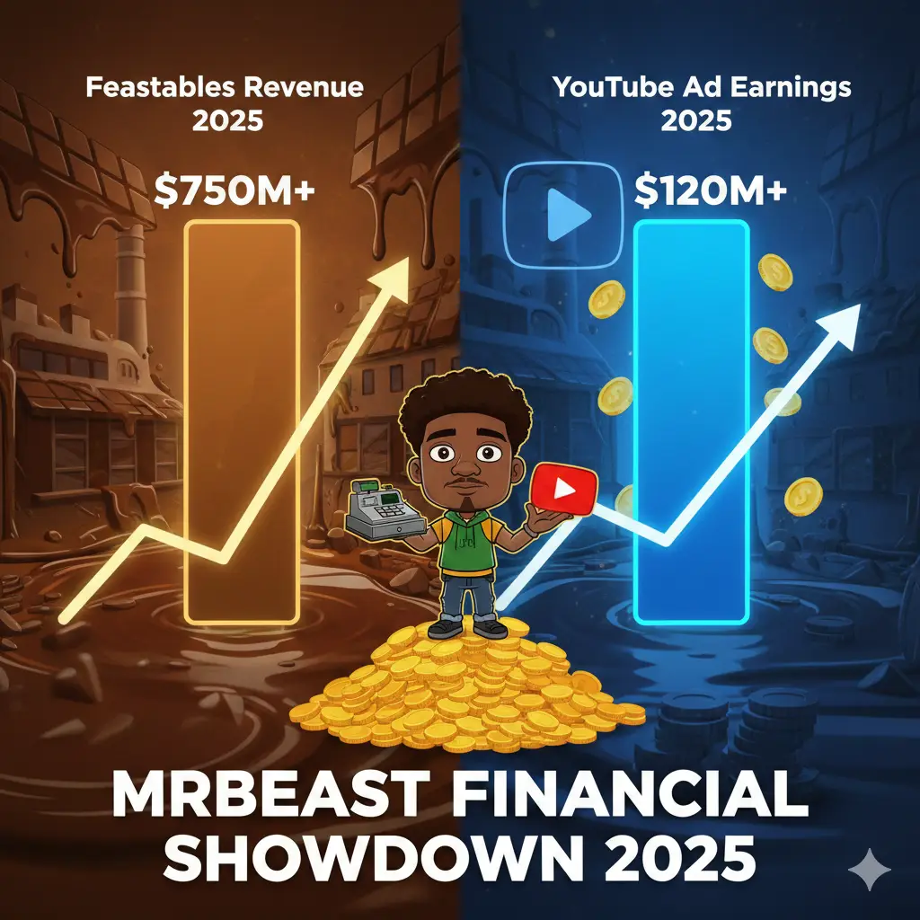 MrBeast Feastables Revenue vs YouTube Ad Earnings 2025